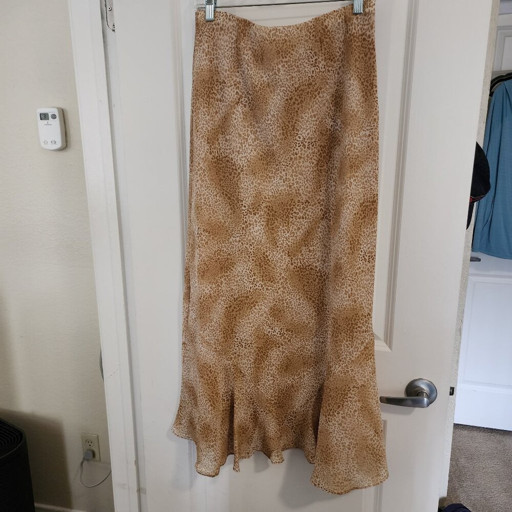 VINTAGE COLD WATER CREEK 36" POLYESTER SKIRT Animal Print
